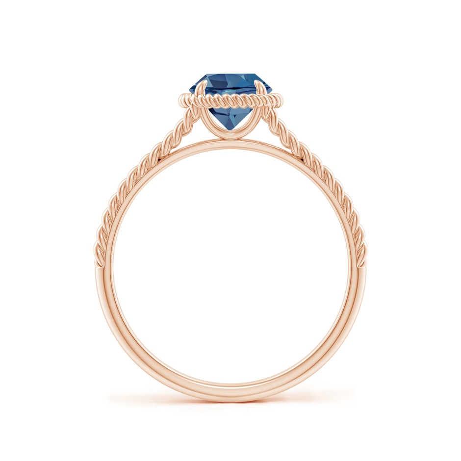 6mm A London Blue Topaz Twist Rope Split Shank Ring in Rose Gold side-1