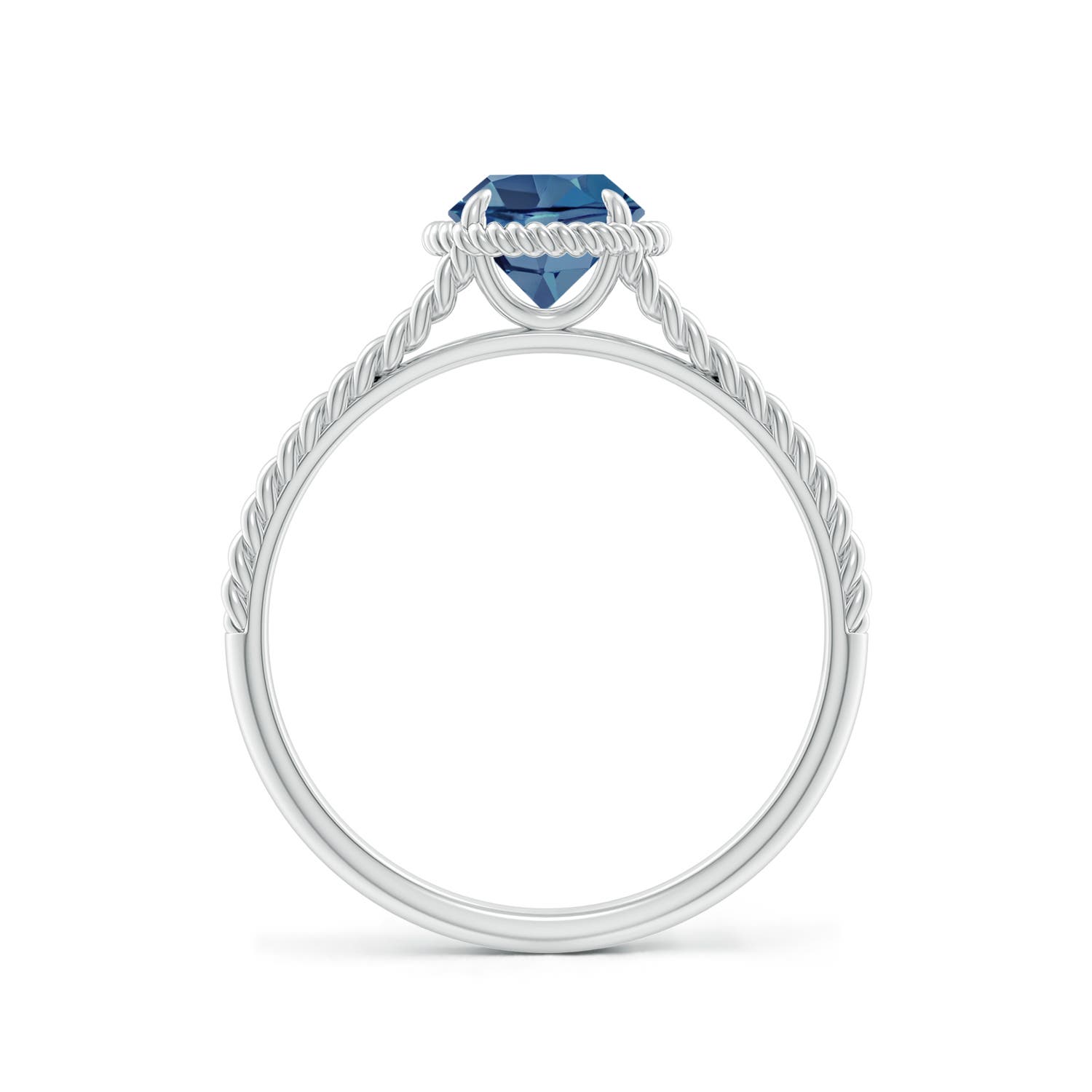 A - London Blue Topaz / 0.95 CT / 14 KT White Gold