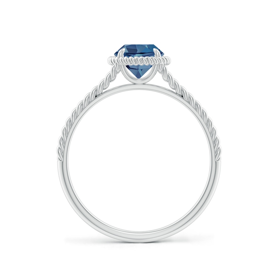 6mm A London Blue Topaz Twist Rope Split Shank Ring in White Gold side-1