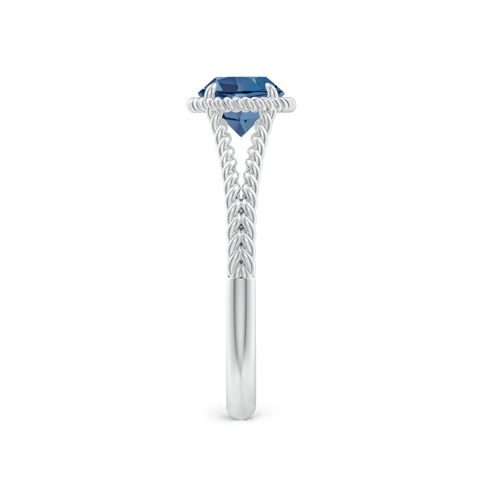 6mm A London Blue Topaz Twist Rope Split Shank Ring in White Gold side-2