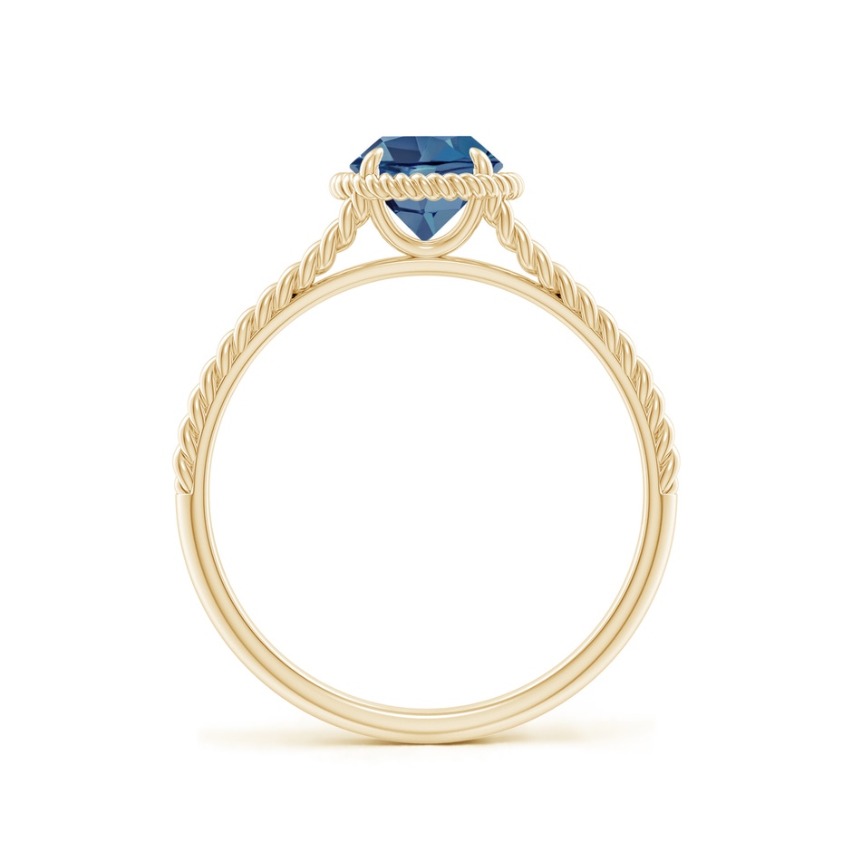 6mm A London Blue Topaz Twist Rope Split Shank Ring in Yellow Gold side-1