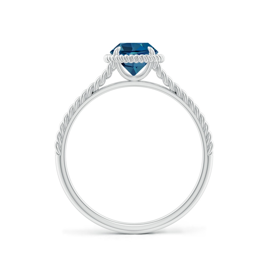 6mm AAA London Blue Topaz Twist Rope Split Shank Ring in P950 Platinum side-1