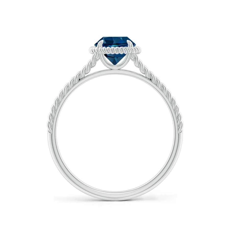 6mm AAAA London Blue Topaz Twist Rope Split Shank Ring in White Gold side-1