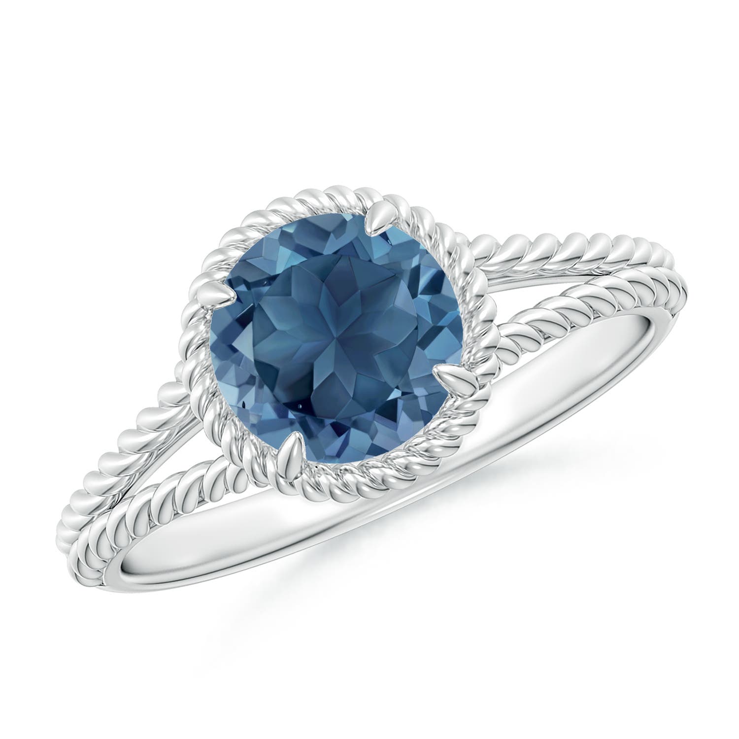 A - London Blue Topaz / 1.55 CT / 14 KT White Gold