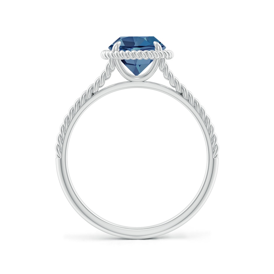 7mm A London Blue Topaz Twist Rope Split Shank Ring in White Gold side-1