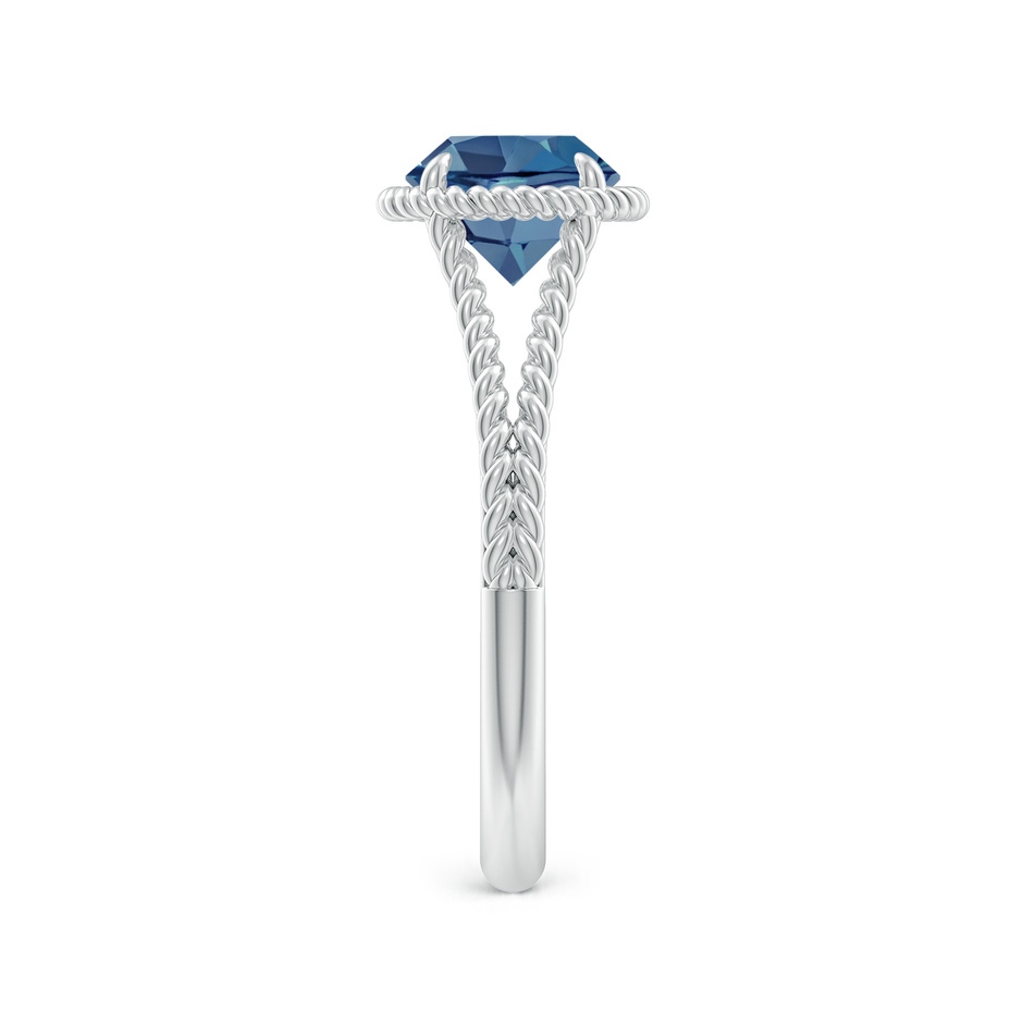7mm A London Blue Topaz Twist Rope Split Shank Ring in White Gold side-2