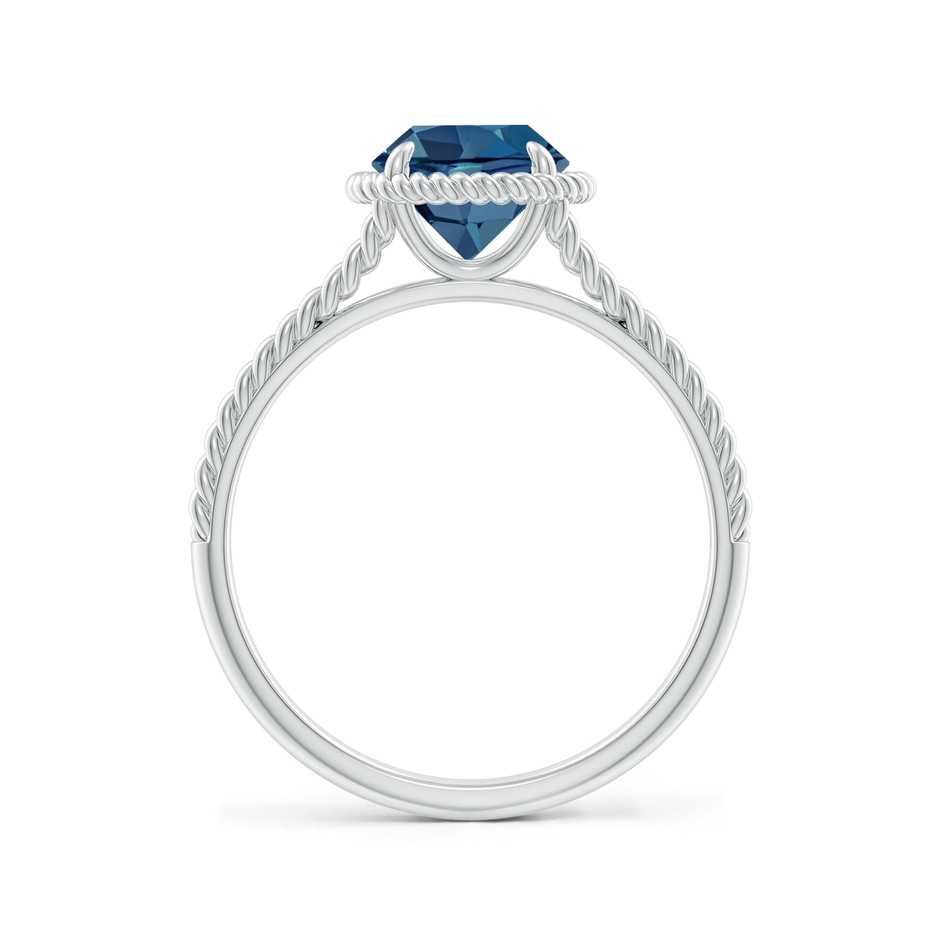 7mm AA London Blue Topaz Twist Rope Split Shank Ring in White Gold side-1