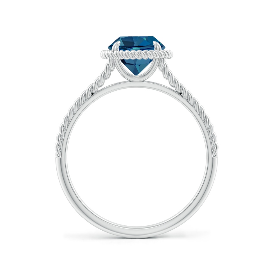 7mm AAA London Blue Topaz Twist Rope Split Shank Ring in P950 Platinum side-1