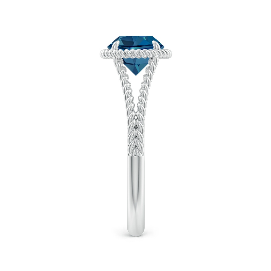 7mm AAA London Blue Topaz Twist Rope Split Shank Ring in P950 Platinum side-2