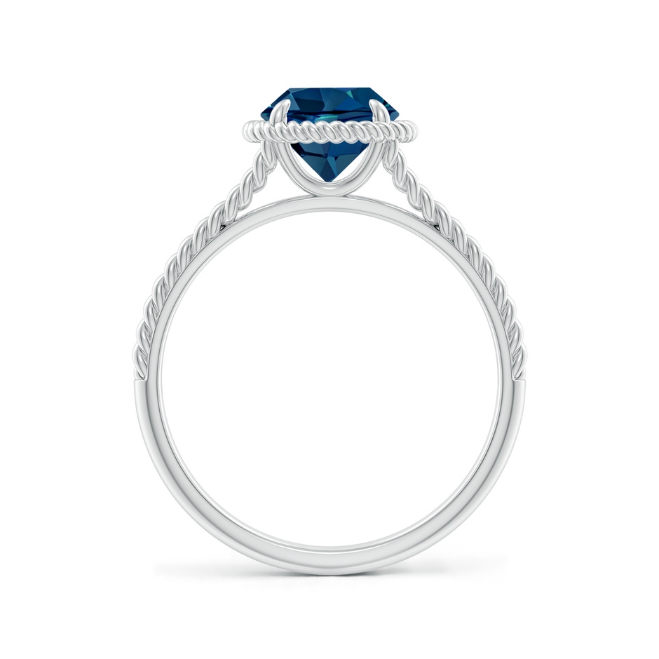 7mm AAAA London Blue Topaz Twist Rope Split Shank Ring in P950 Platinum side-1