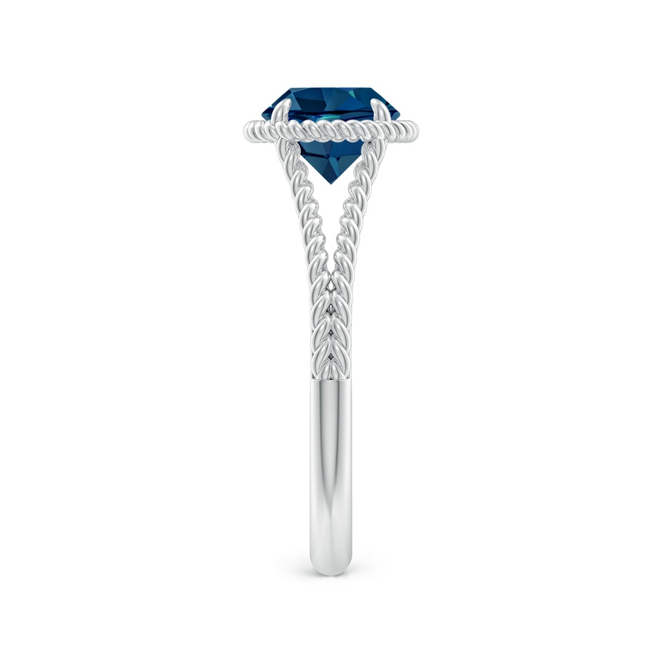 7mm AAAA London Blue Topaz Twist Rope Split Shank Ring in P950 Platinum side-2