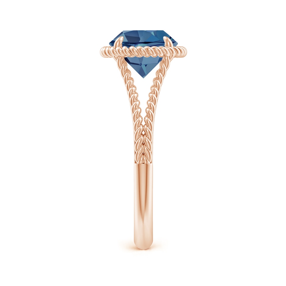 8mm A London Blue Topaz Twist Rope Split Shank Ring in Rose Gold side-2