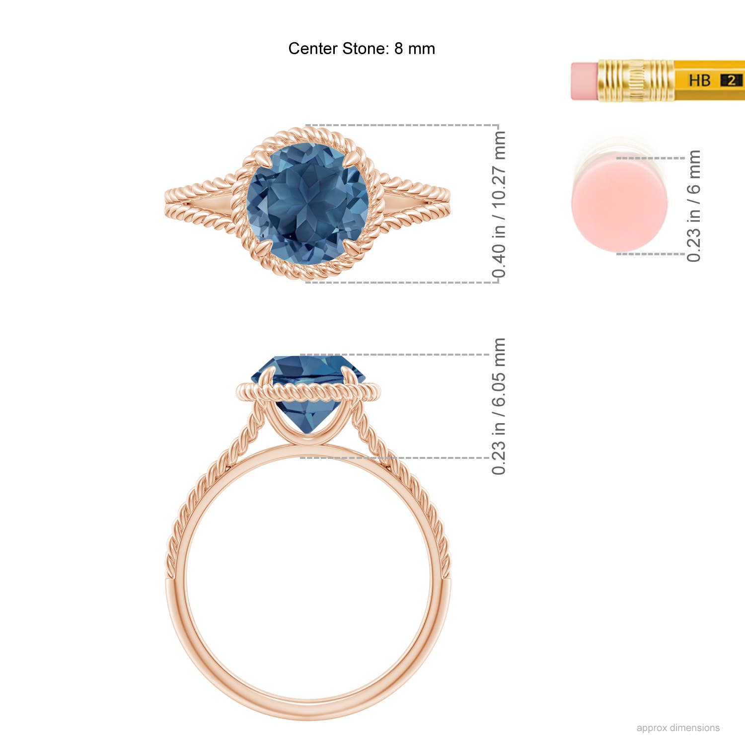 A - London Blue Topaz / 2.35 CT / 14 KT Rose Gold