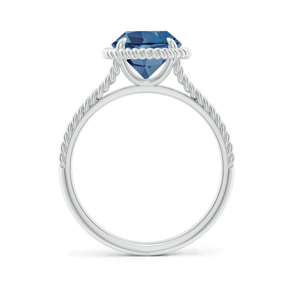 8mm A London Blue Topaz Twist Rope Split Shank Ring in White Gold side-1