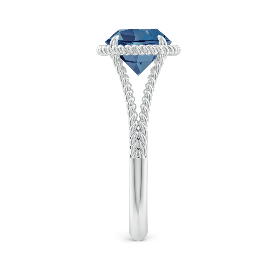 8mm A London Blue Topaz Twist Rope Split Shank Ring in White Gold side-2
