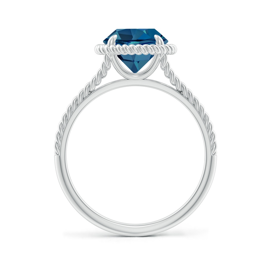 8mm AAA London Blue Topaz Twist Rope Split Shank Ring in P950 Platinum side-1
