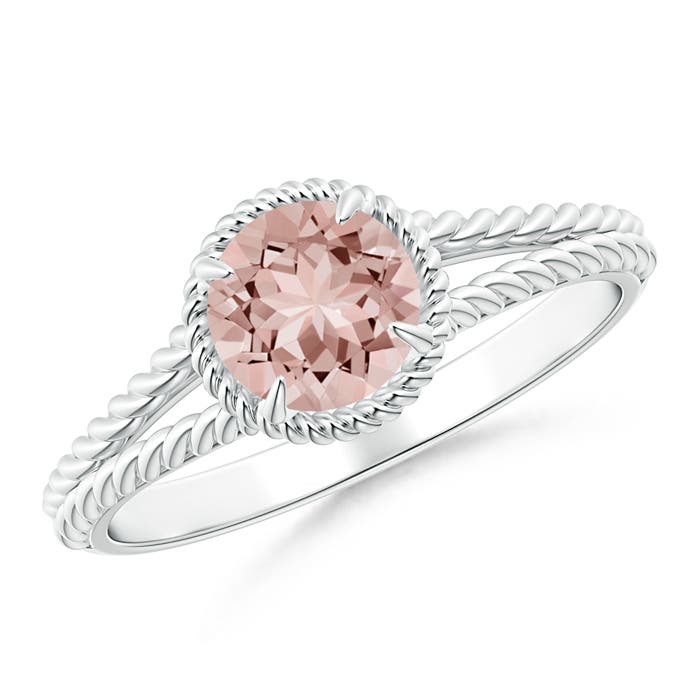 AAAA - Morganite / 0.7 CT / 14 KT White Gold