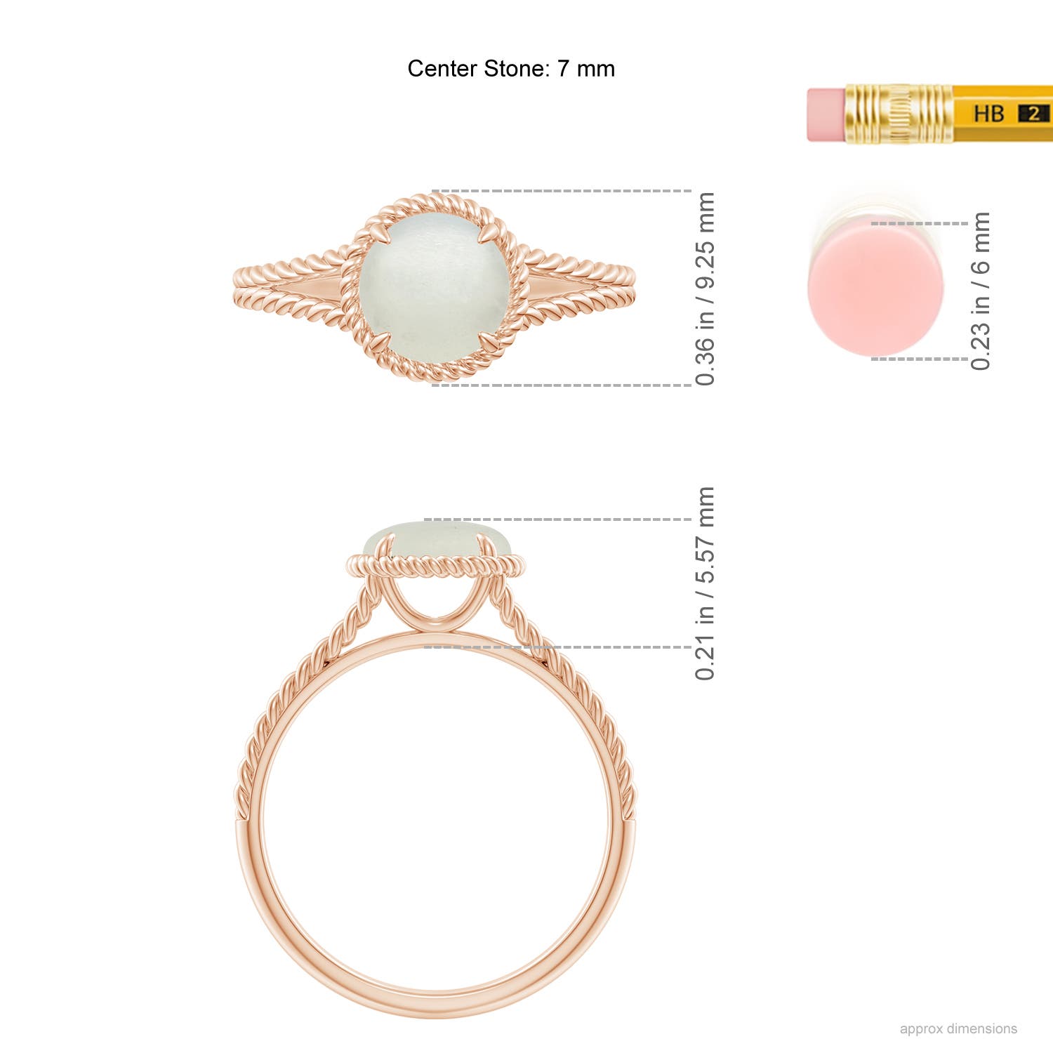 AA - Moonstone / 1.25 CT / 14 KT Rose Gold