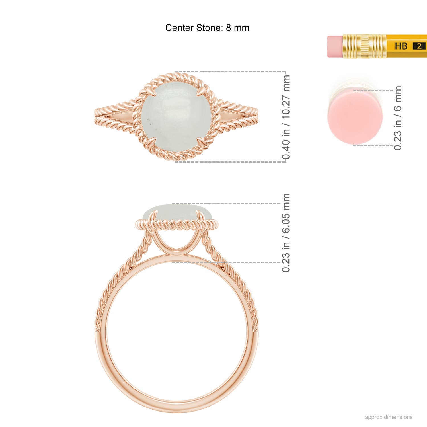 A - Moonstone / 1.9 CT / 14 KT Rose Gold