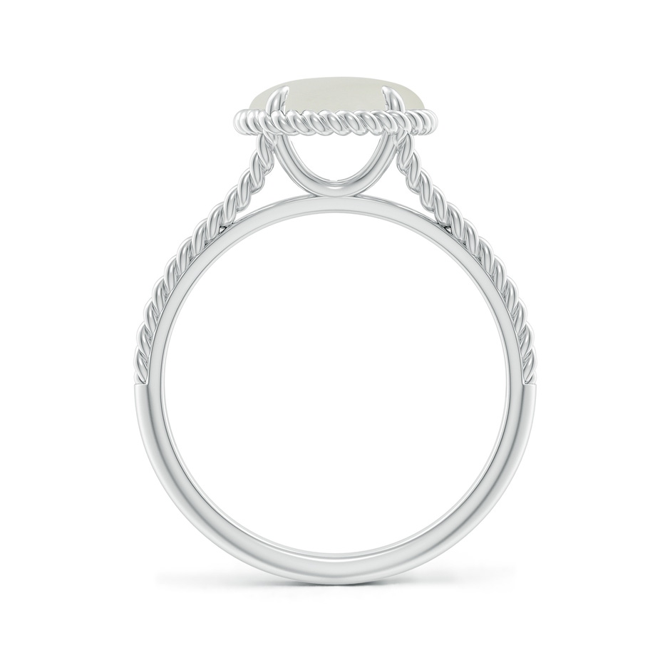 8mm AAAA Moonstone Twist Rope Split Shank Ring in White Gold side-1