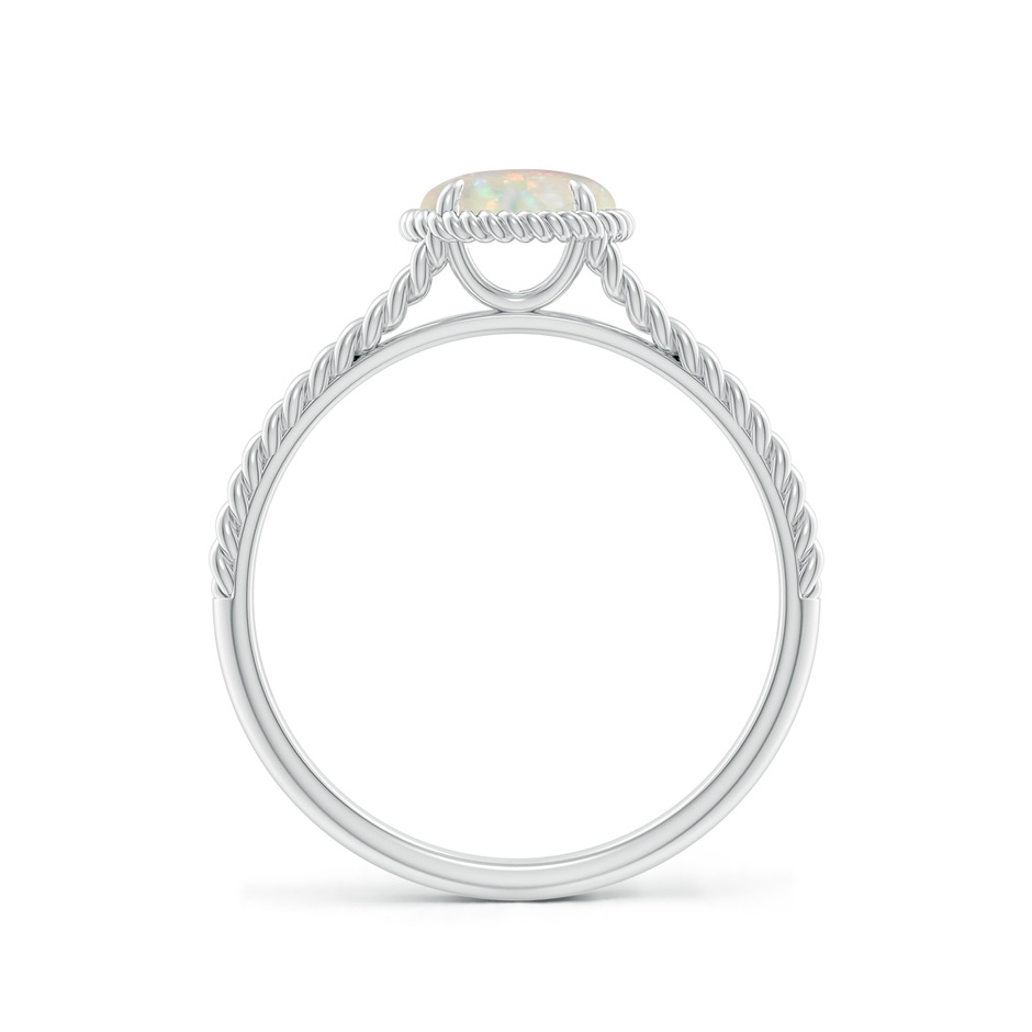 6mm AAA Opal Twist Rope Split Shank Ring in White Gold side-1