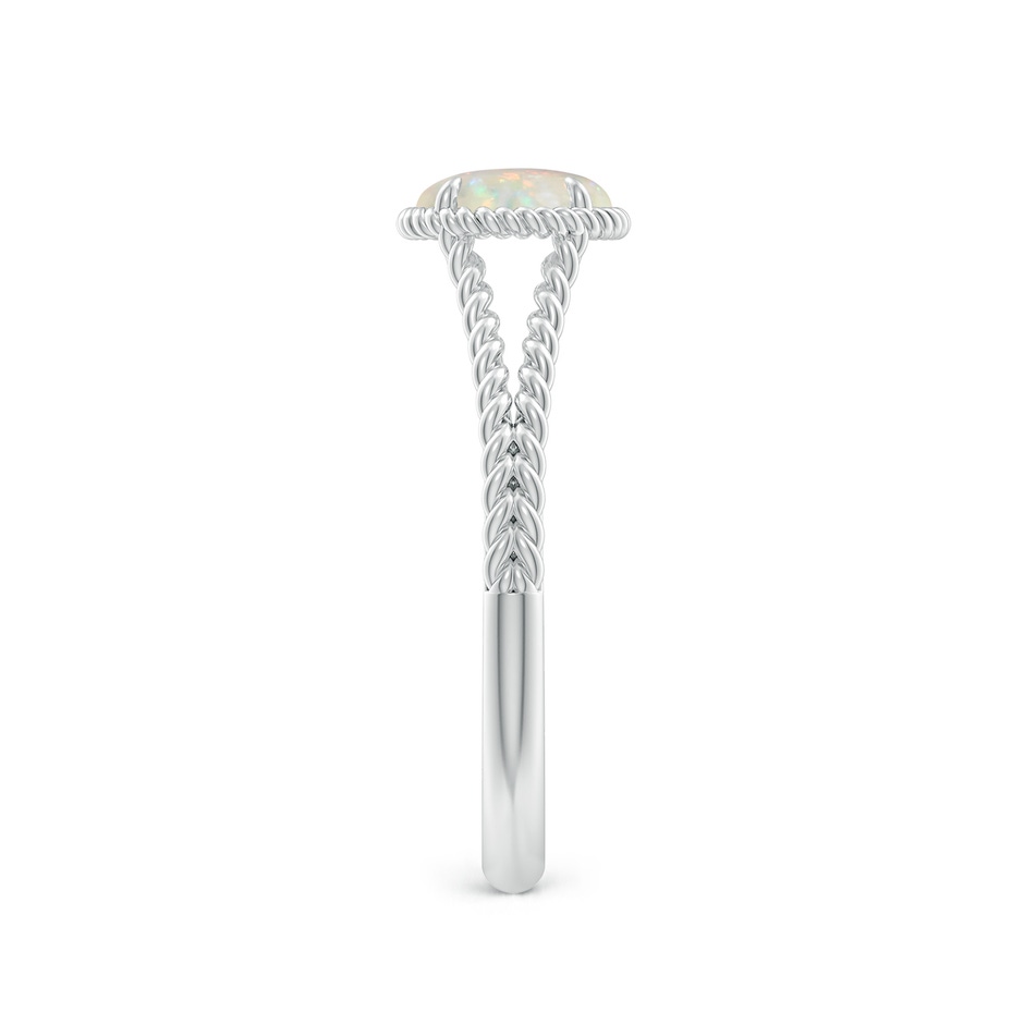 6mm AAA Opal Twist Rope Split Shank Ring in White Gold side-2