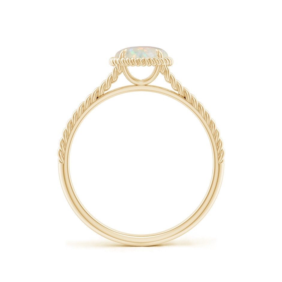 6mm AAA Opal Twist Rope Split Shank Ring in Yellow Gold side-1