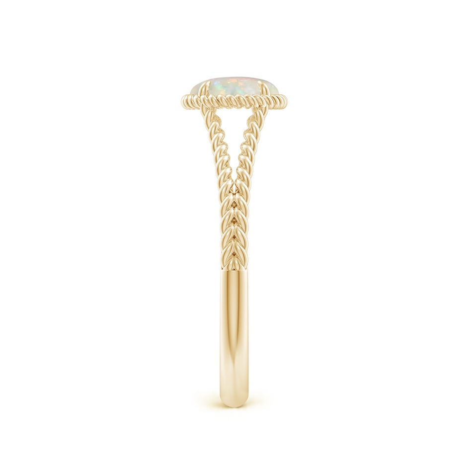 6mm AAA Opal Twist Rope Split Shank Ring in Yellow Gold side-2