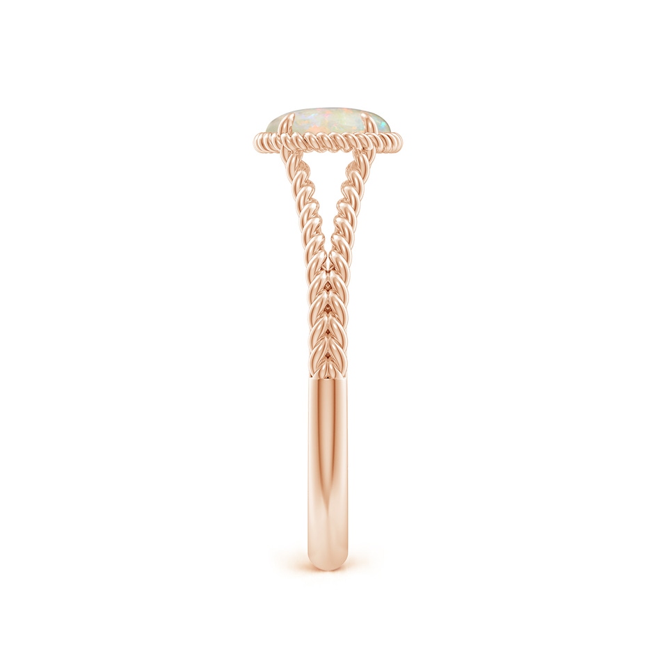 6mm AAAA Opal Twist Rope Split Shank Ring in Rose Gold side-2