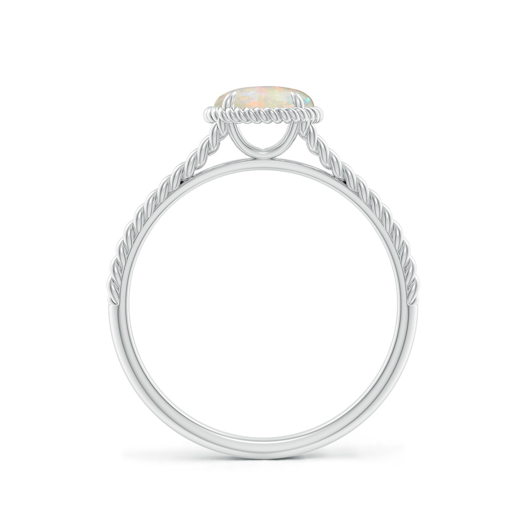 6mm AAAA Opal Twist Rope Split Shank Ring in White Gold - side_1