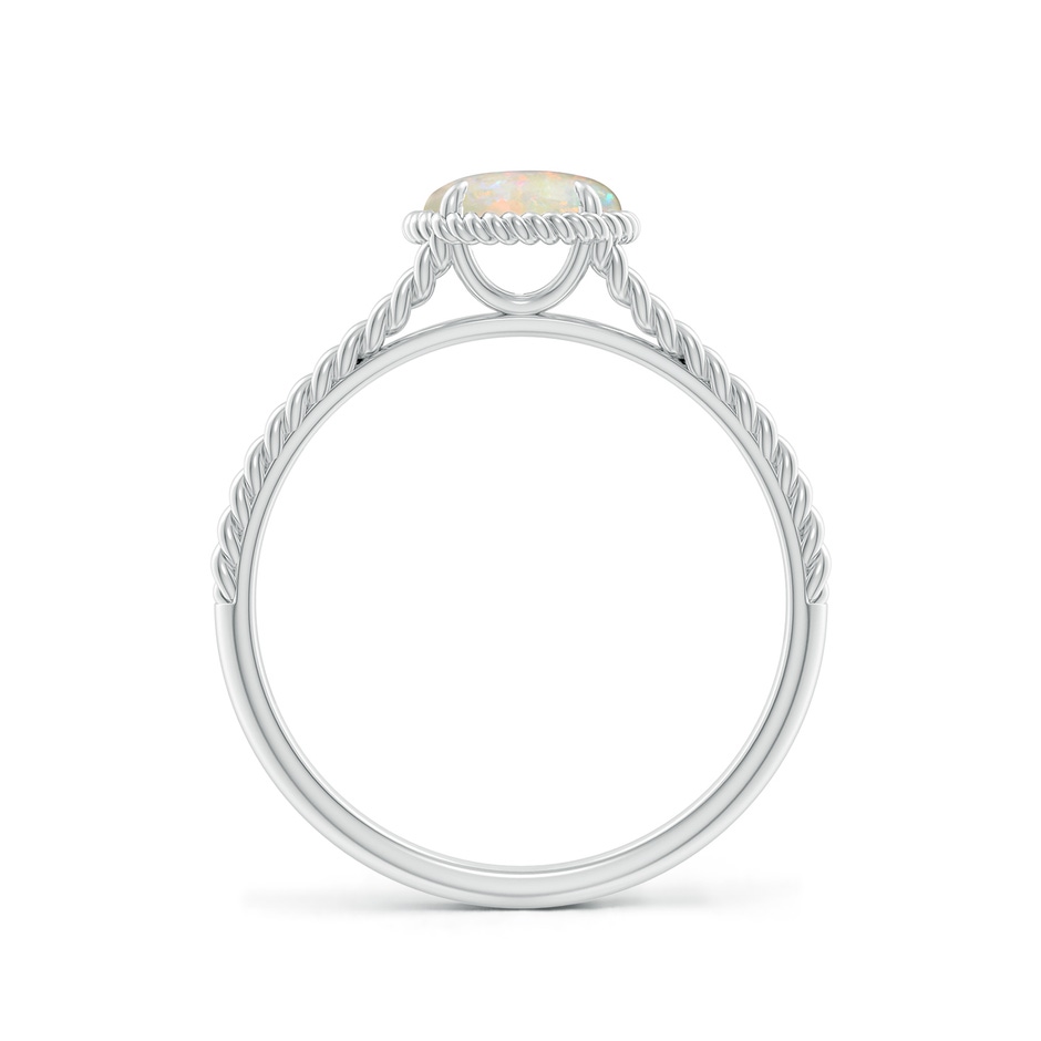 6mm AAAA Opal Twist Rope Split Shank Ring in White Gold side-1