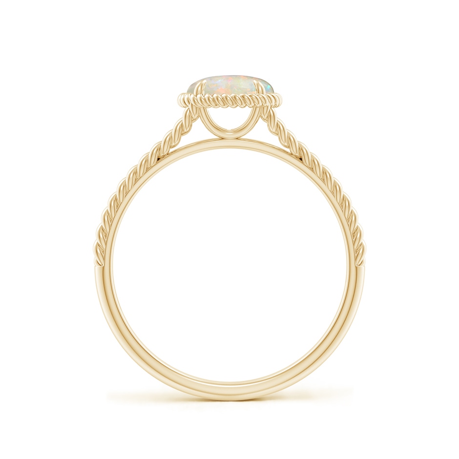 6mm AAAA Opal Twist Rope Split Shank Ring in Yellow Gold side-1