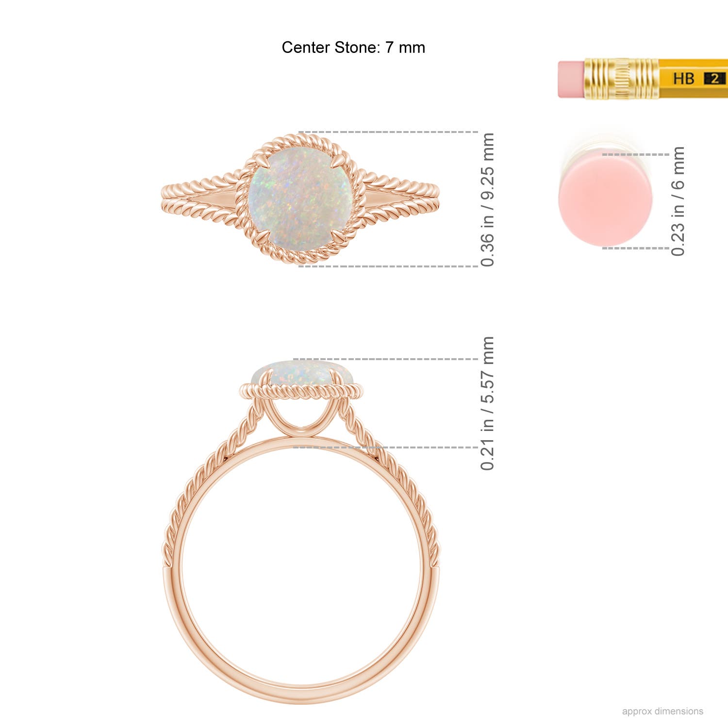 AA - Opal / 0.75 CT / 14 KT Rose Gold