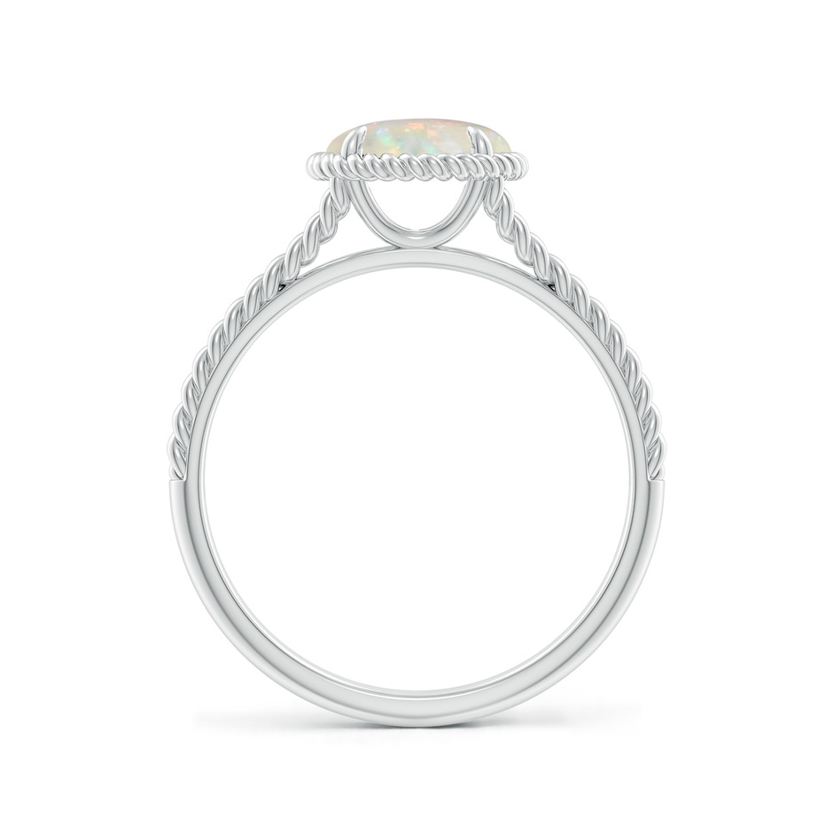 7mm AAA Opal Twist Rope Split Shank Ring in White Gold side-1