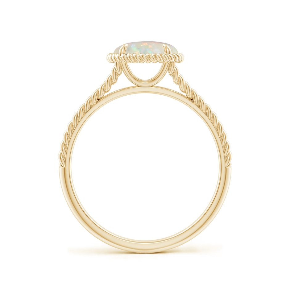 7mm AAA Opal Twist Rope Split Shank Ring in Yellow Gold side-1