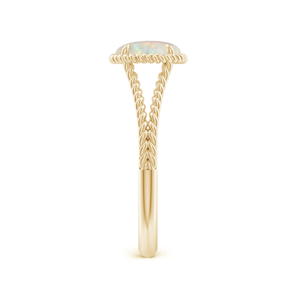 7mm AAA Opal Twist Rope Split Shank Ring in Yellow Gold side-2