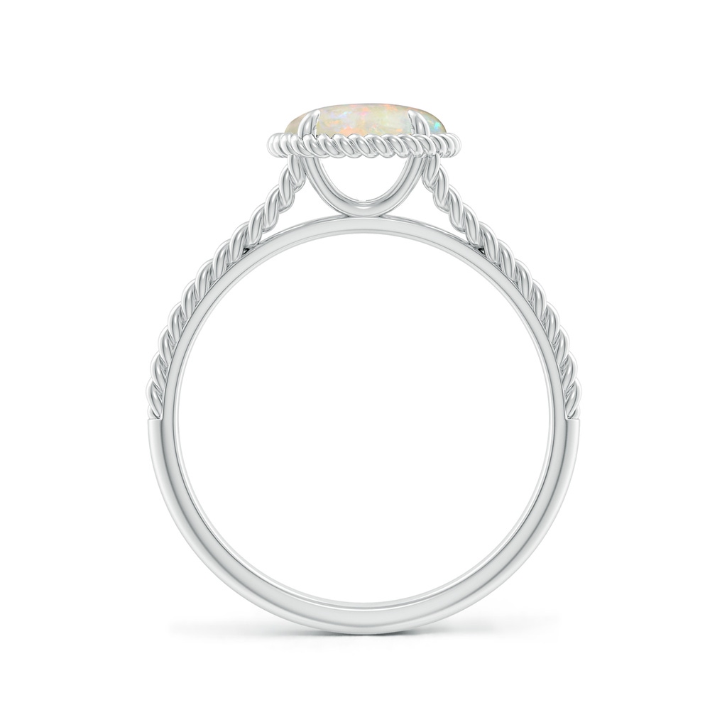 7mm AAAA Opal Twist Rope Split Shank Ring in White Gold - side_1