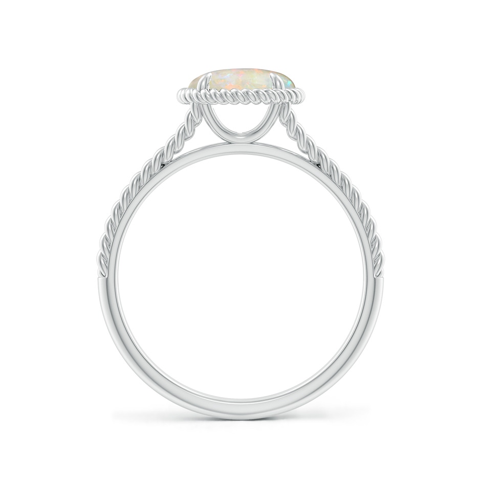 7mm AAAA Opal Twist Rope Split Shank Ring in White Gold side-1