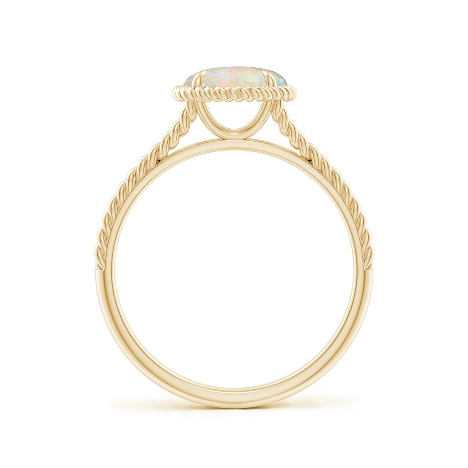 7mm AAAA Opal Twist Rope Split Shank Ring in Yellow Gold side-1