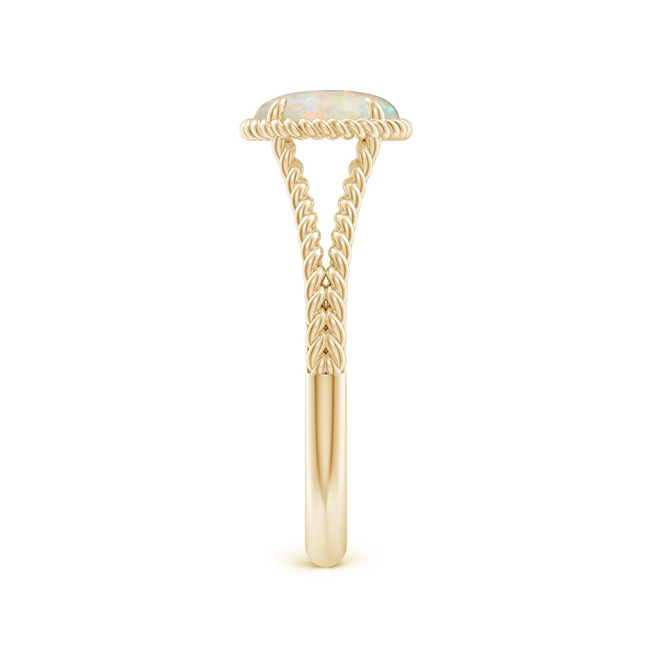 7mm AAAA Opal Twist Rope Split Shank Ring in Yellow Gold side-2