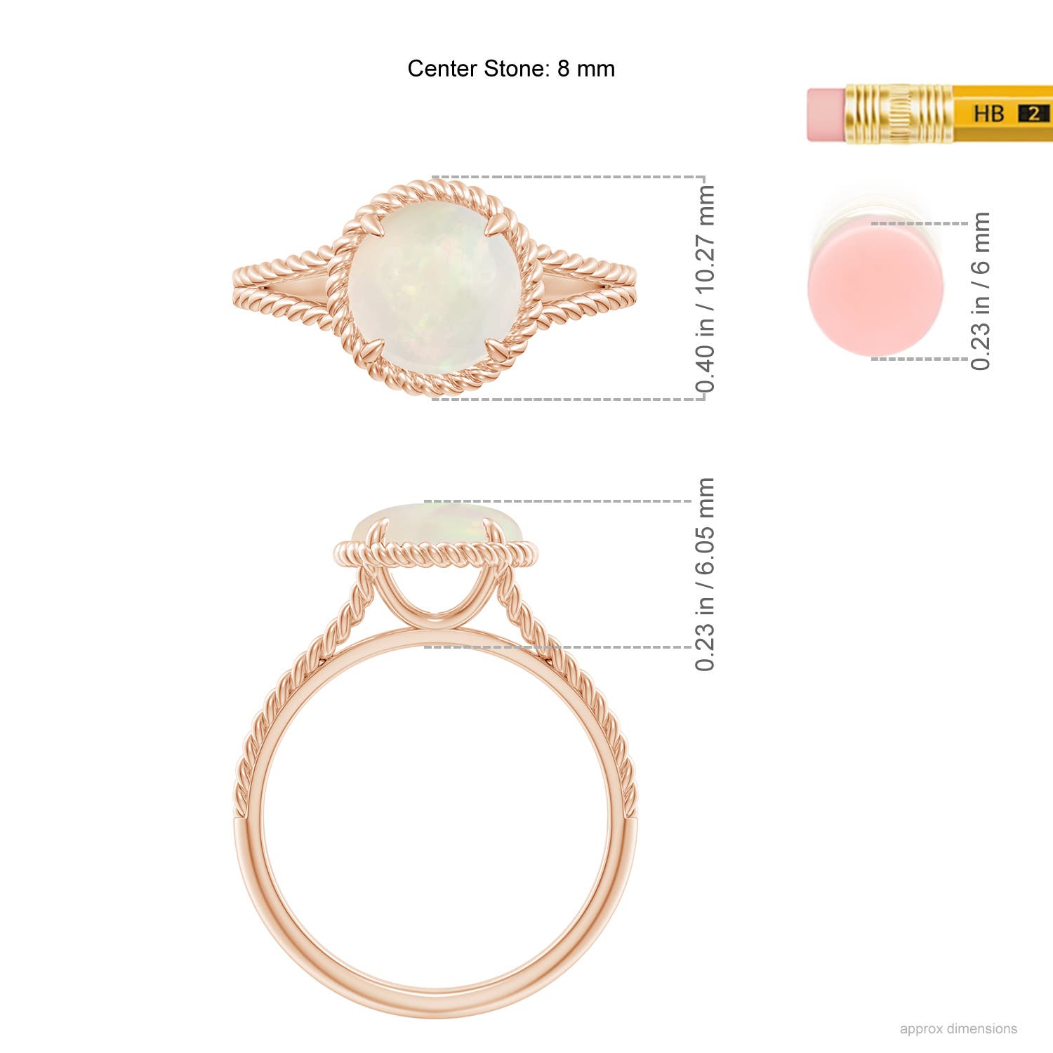 A - Opal / 1.15 CT / 14 KT Rose Gold