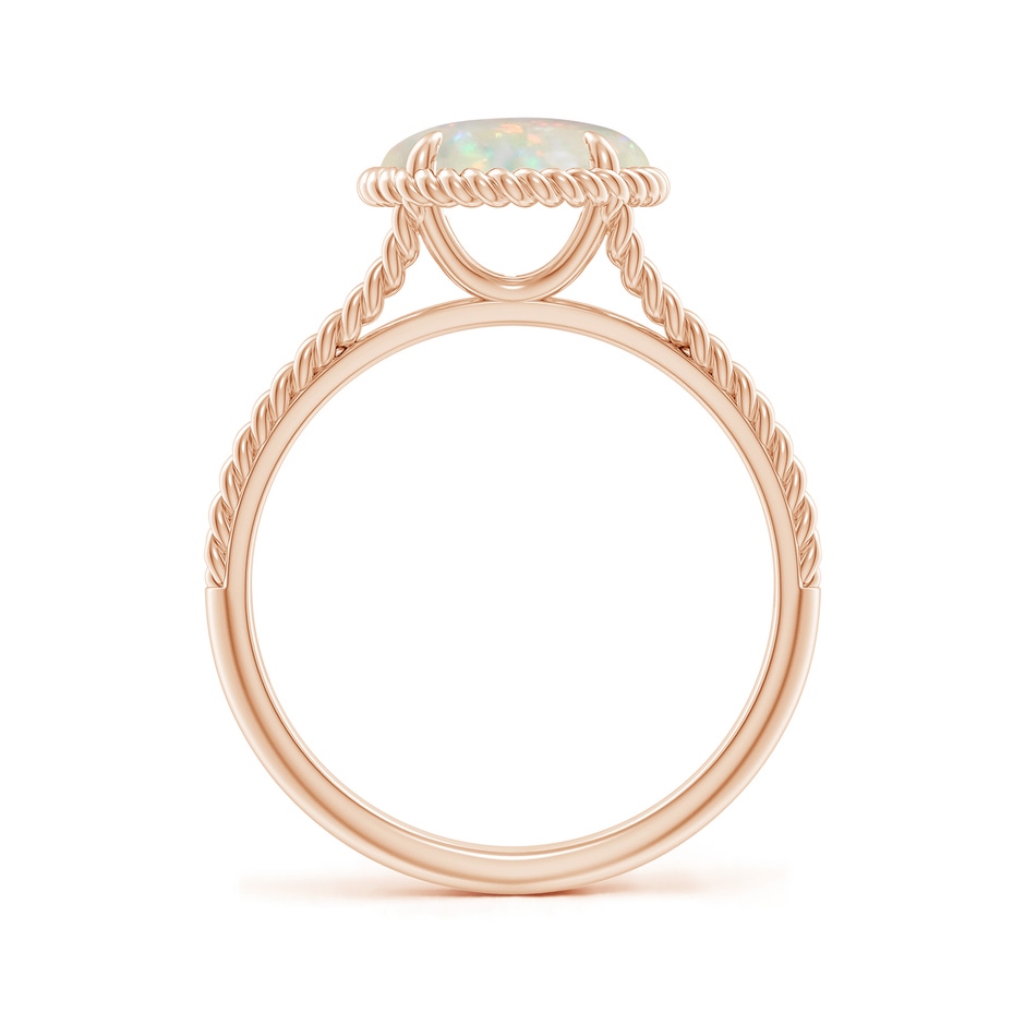 8mm AAA Opal Twist Rope Split Shank Ring in Rose Gold side-1