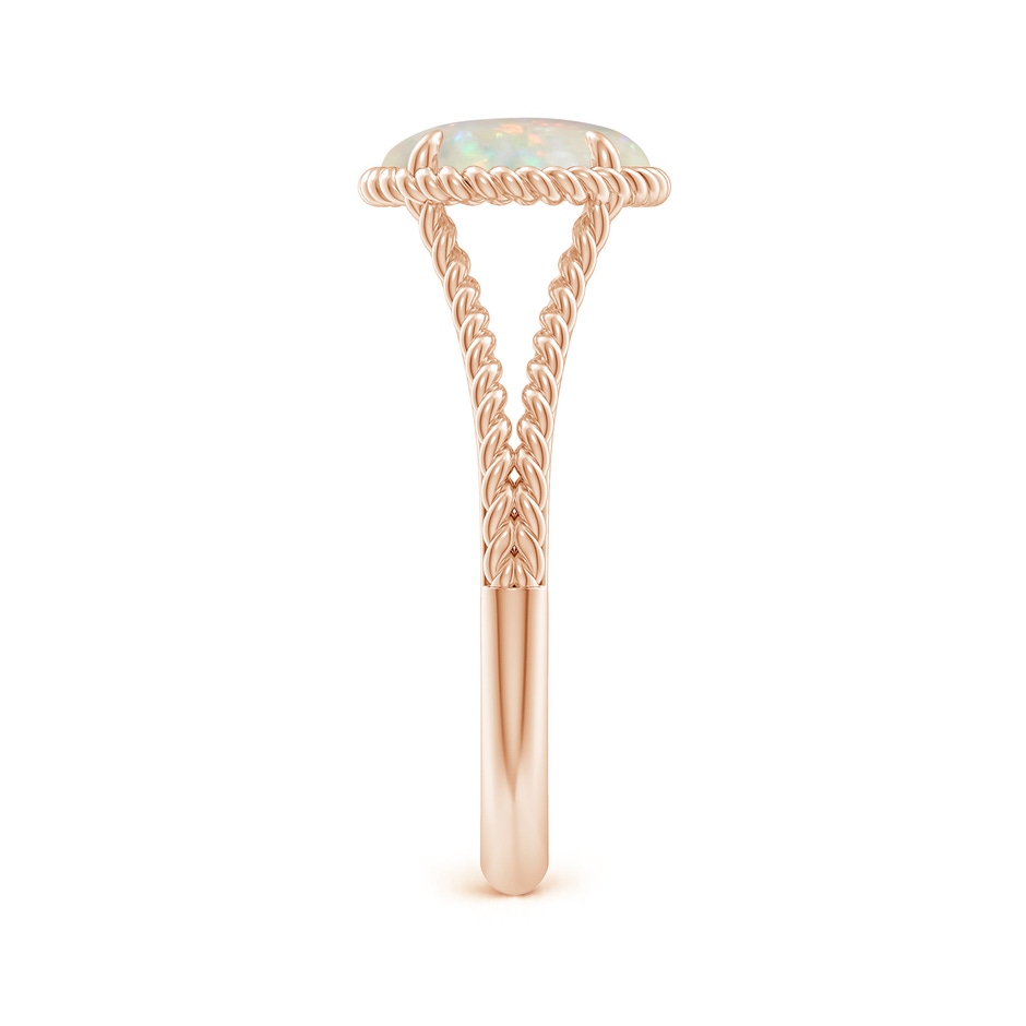 8mm AAA Opal Twist Rope Split Shank Ring in Rose Gold side-2