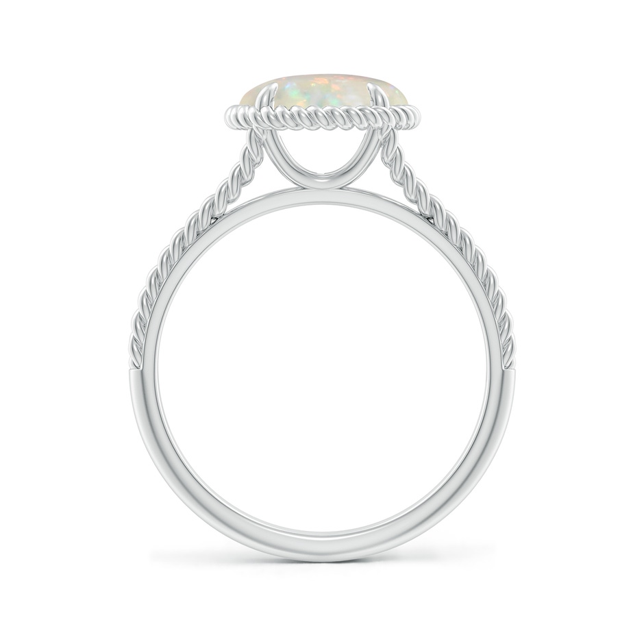 8mm AAA Opal Twist Rope Split Shank Ring in White Gold side-1