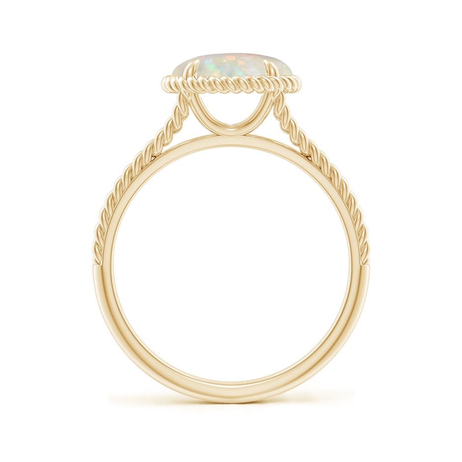 8mm AAA Opal Twist Rope Split Shank Ring in Yellow Gold side-1