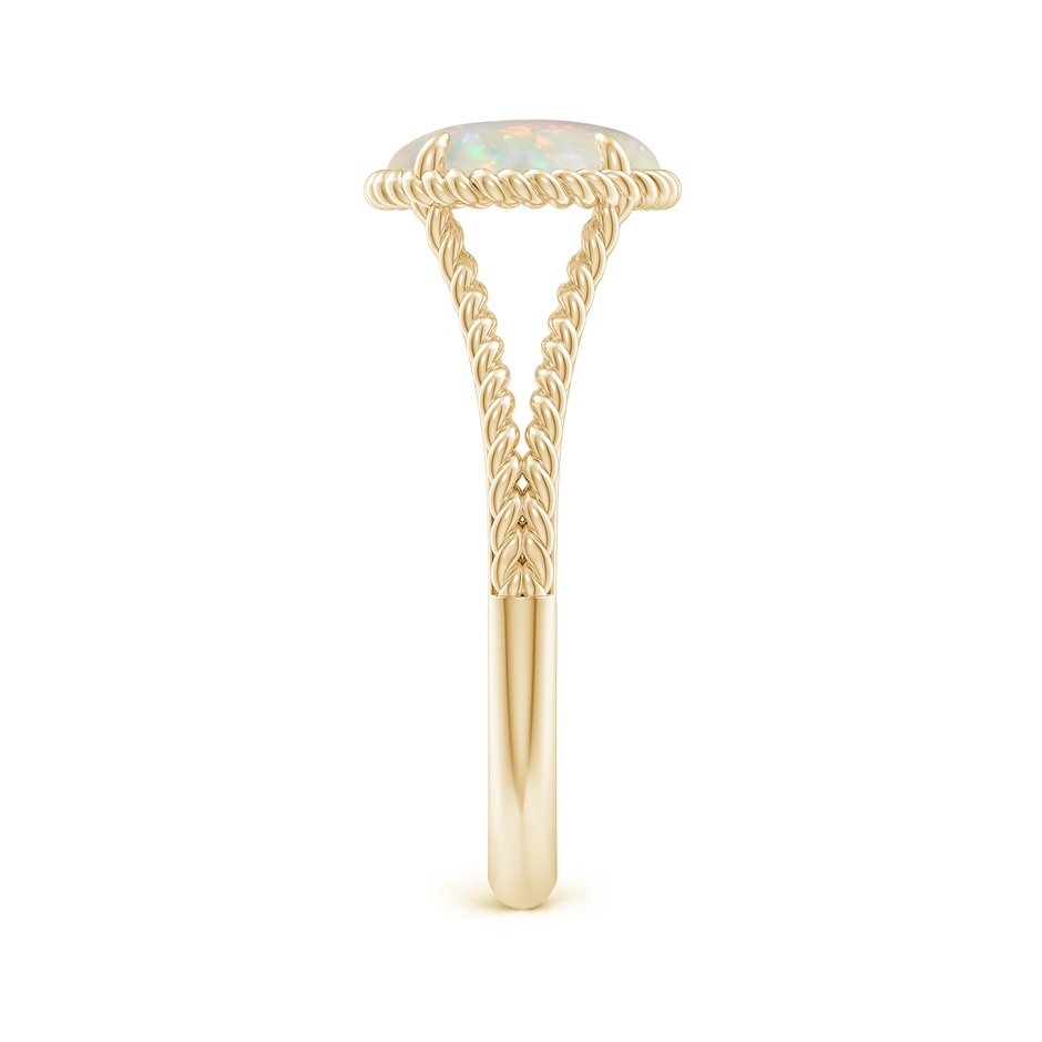 8mm AAA Opal Twist Rope Split Shank Ring in Yellow Gold side-2