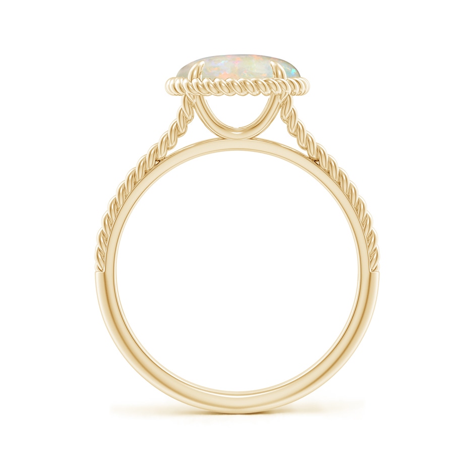 8mm AAAA Opal Twist Rope Split Shank Ring in Yellow Gold side-1