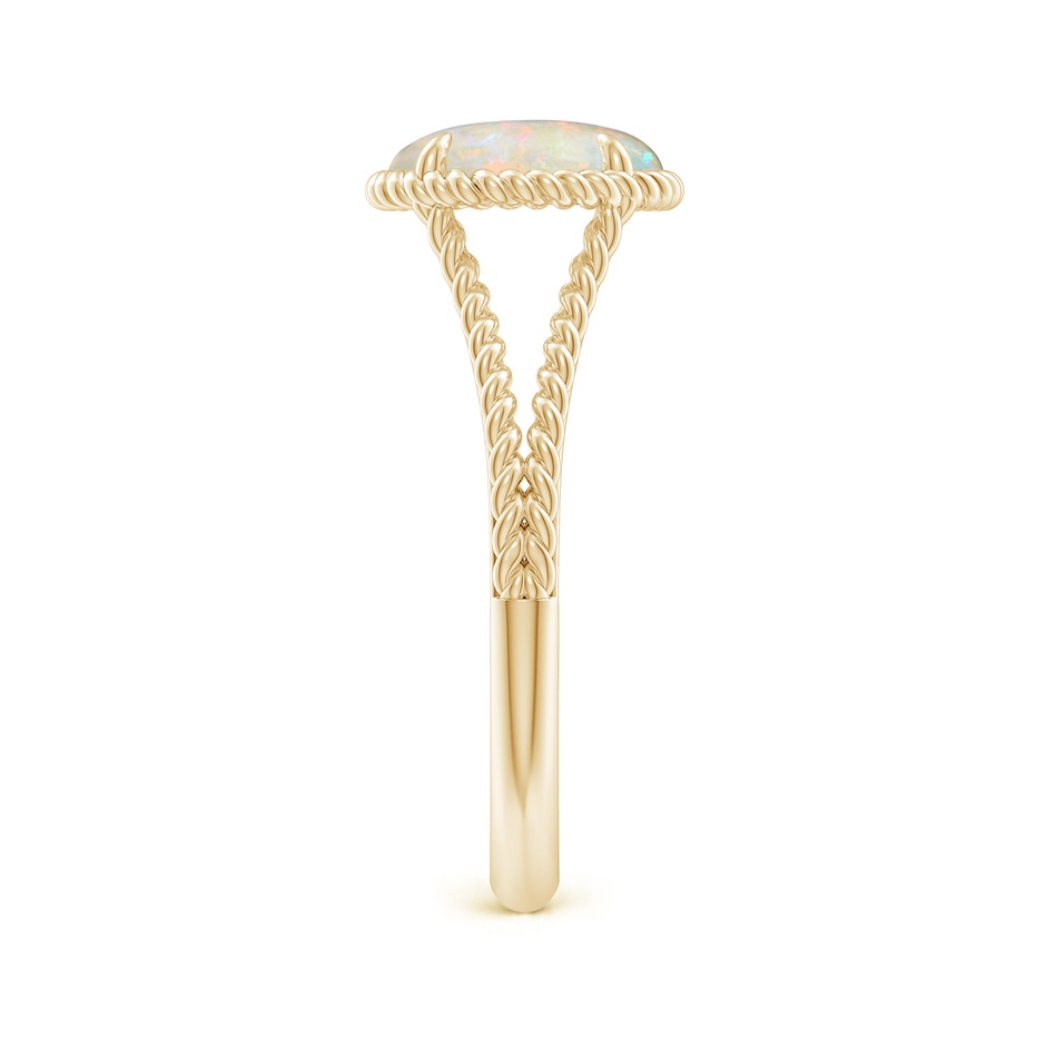 8mm AAAA Opal Twist Rope Split Shank Ring in Yellow Gold side-2