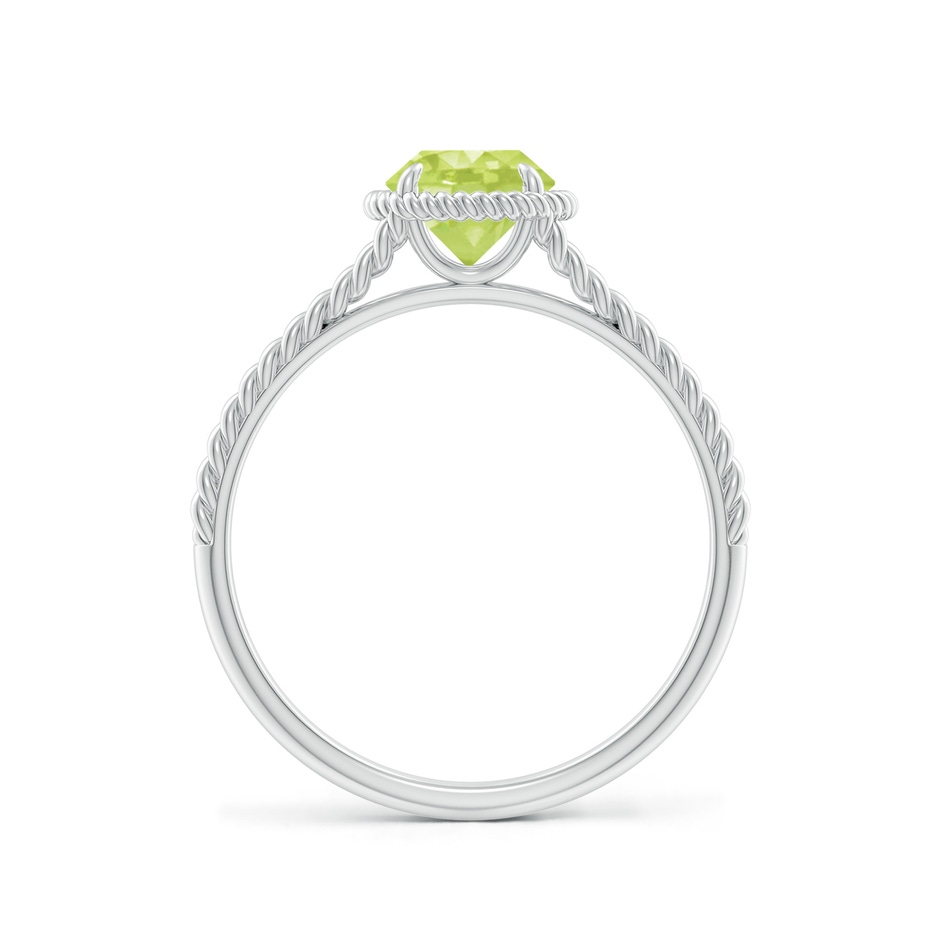 6mm A Peridot Twist Rope Split Shank Ring in P950 Platinum side-1