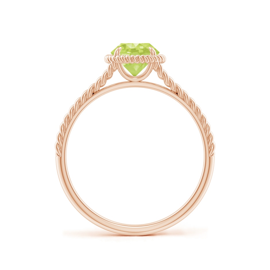 6mm A Peridot Twist Rope Split Shank Ring in Rose Gold side-1